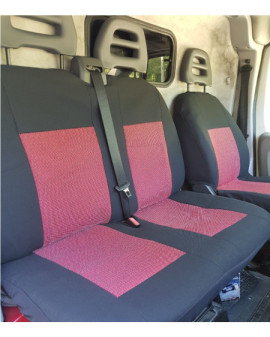 huse scaune auto fata OPEL Movano III 2010-prezent - Culoare: negru + rosu