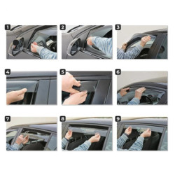 Paravanturi dedicate BMW Seria 5 E61 2003-2010 Combi (4 bucati/set) - plastic acrilic - fumuriu