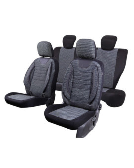 huse scaune auto compatibile SKODA Rapid 2012-2019 - Culoare: negru + gri