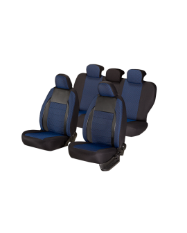huse scaune auto compatibile AUDI A4 B7 2004-2009 - Culoare: negru + albastru