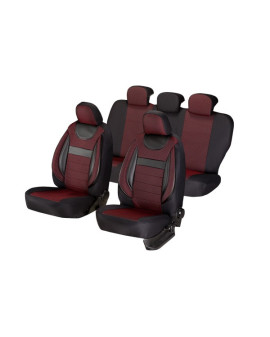 huse scaune auto compatibile SEAT Leon II 2005-2012 - Culoare: negru + rosu